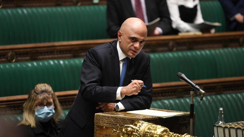El secretario de Estado para la Salud de Reino Unido, Sajid Javid, en el parlamento británico.