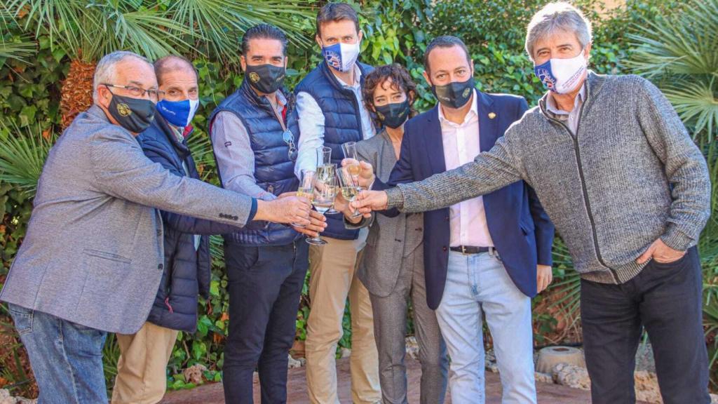 El presidente del Intercity Salvador Martí, en el brindis de Navidad.