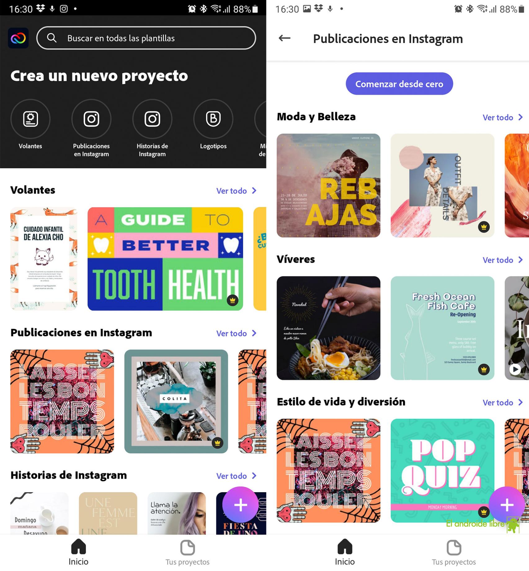Creative Cloud Express en Android