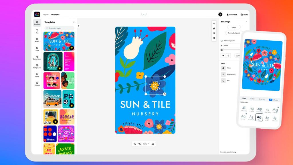 Creative Cloud Express de Adobe ha despegado hace unas horas
