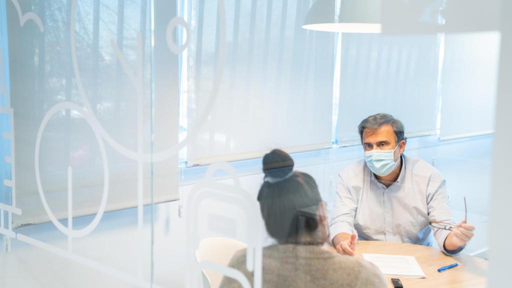 Chema Vera durante la entrevista en la sede de UNICEF España en Madrid.