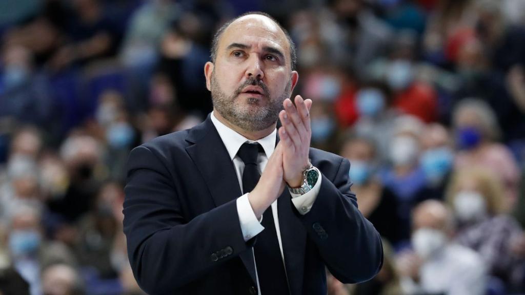 Chus Mateo, en un partido del Real Madrid de Baloncesto