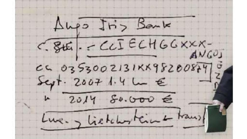 Post-it encontrado en una agenda de Villarejo, según el escrito de defensa de González./