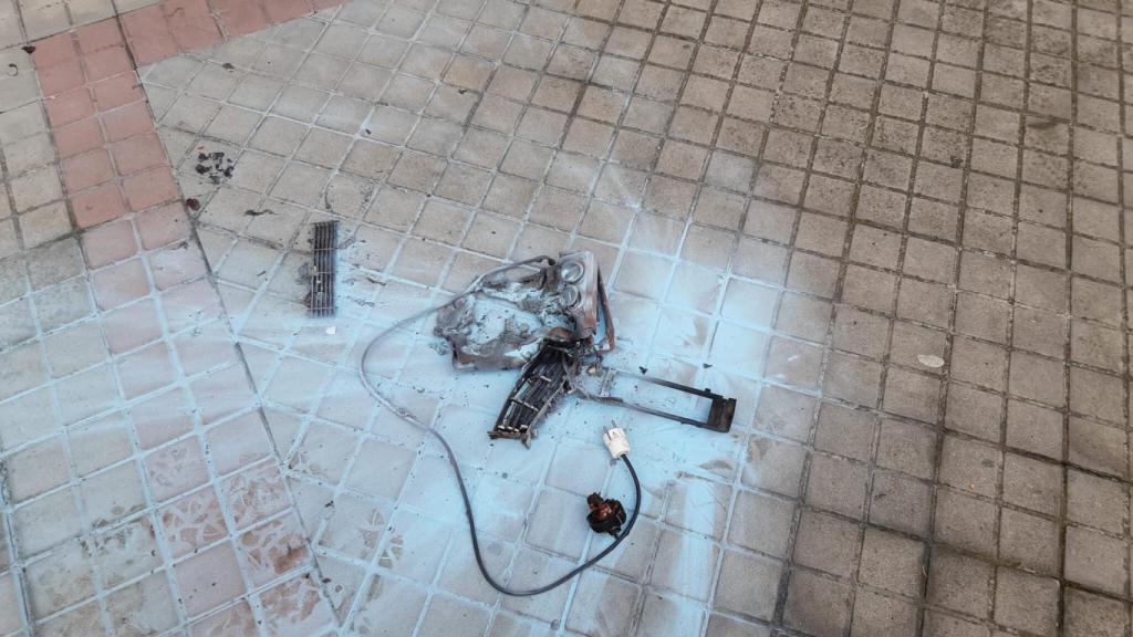 Imagen del calefactor que ha ardido