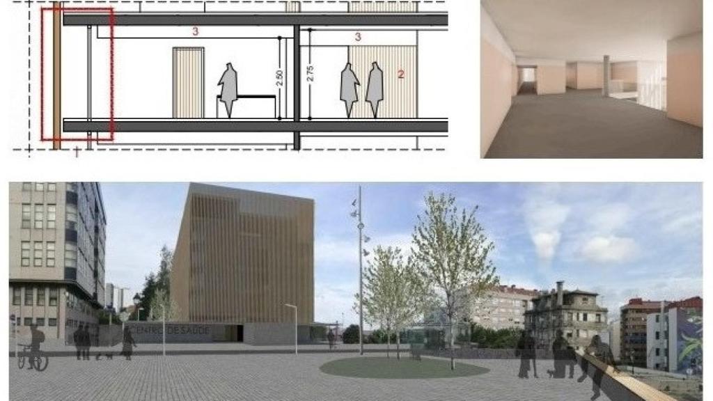 Infografías del nuevo centro de salud que se construirá en Vigo.