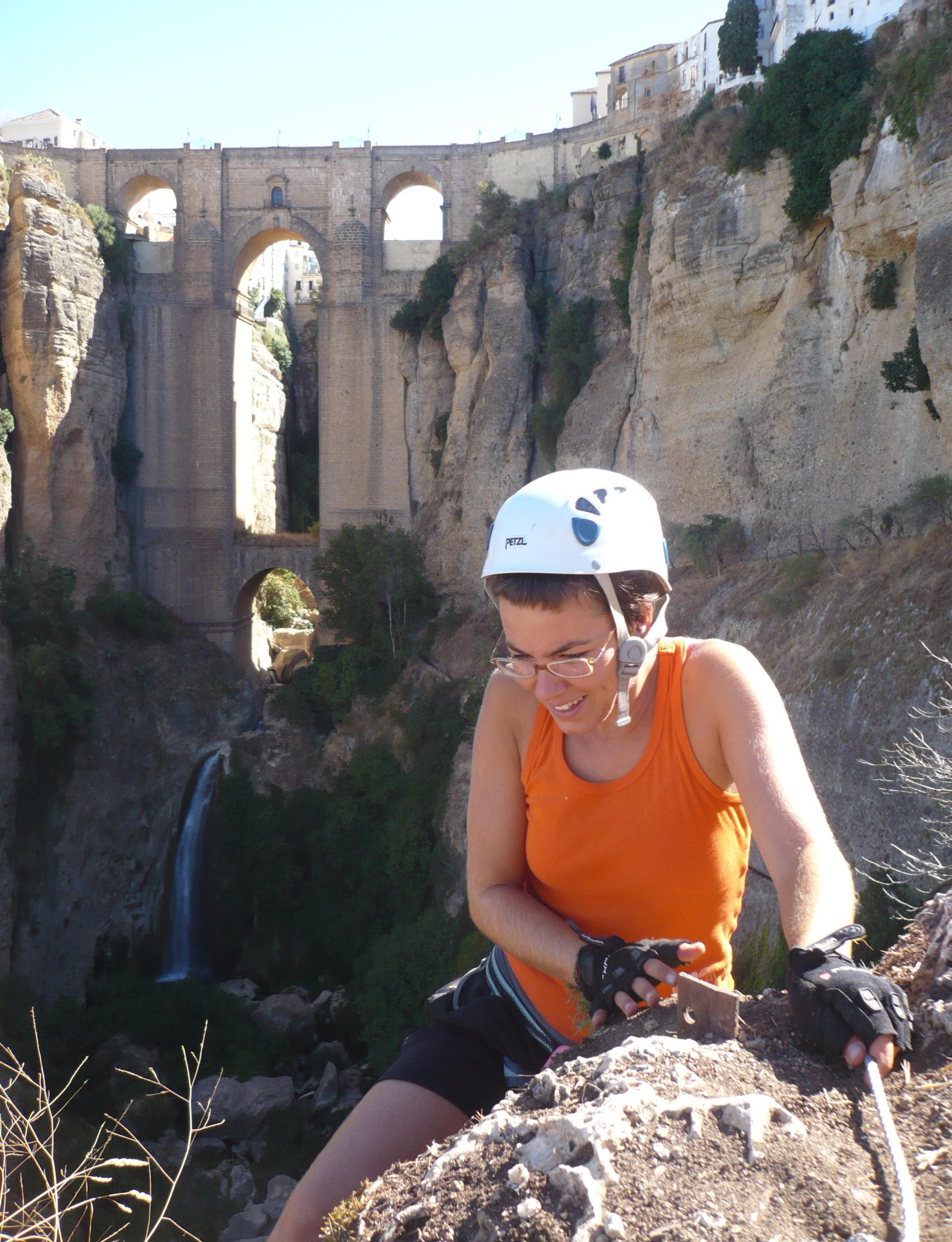 Las vías ferratas del Tajo de Ronda son muy fáciles, ideales para principiantes.