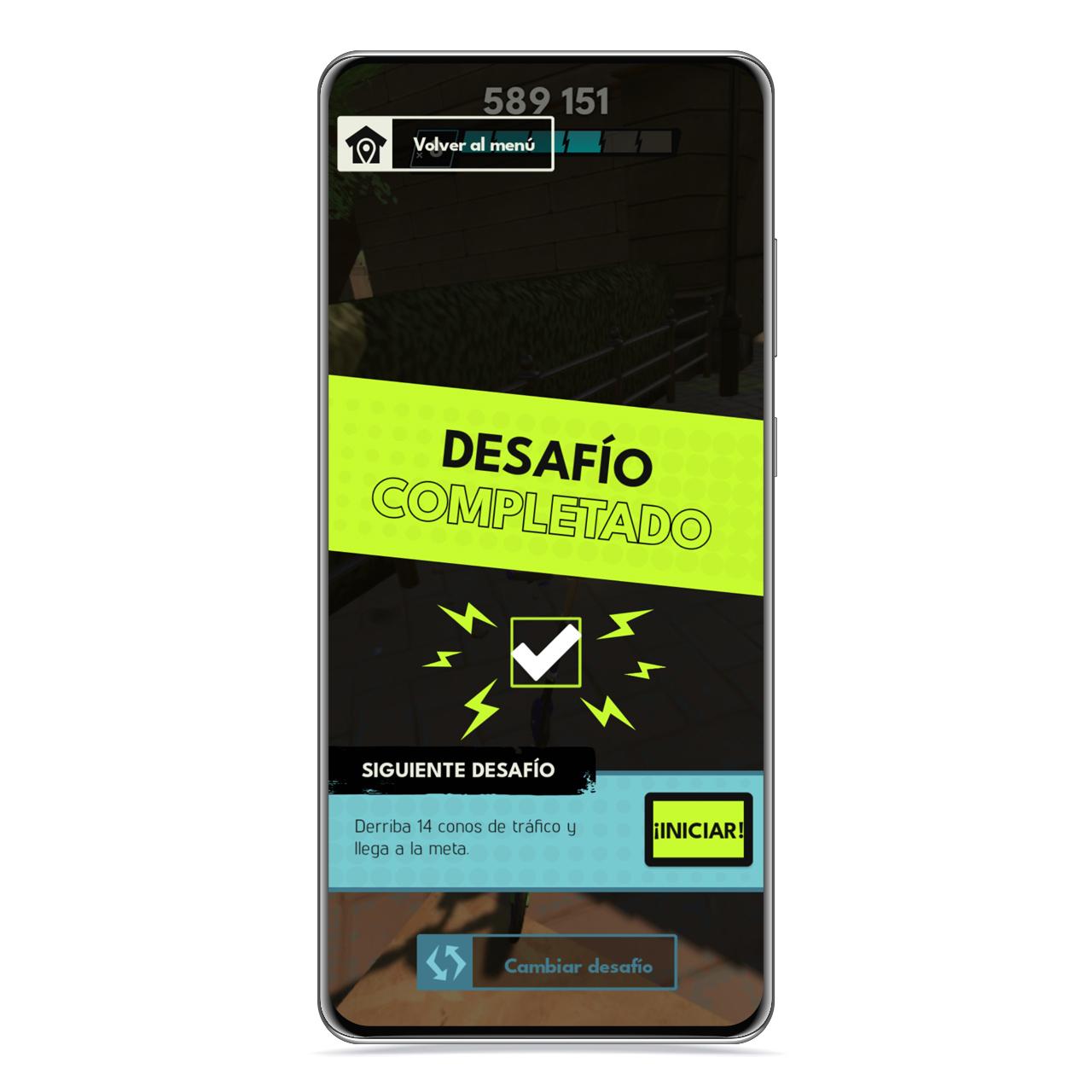 Desafío completado en Touchgrind Scooter