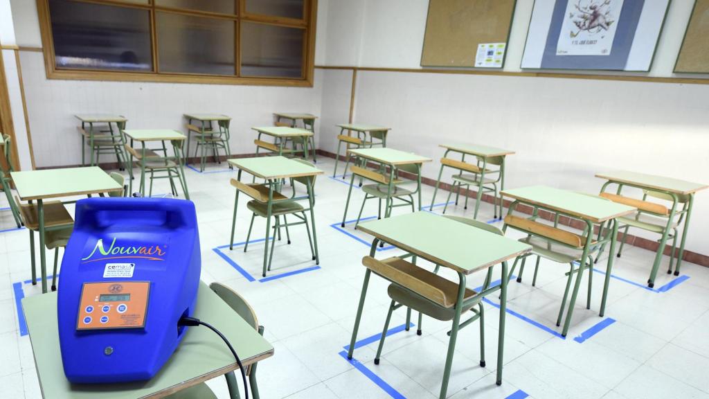 Desinfección en un aula