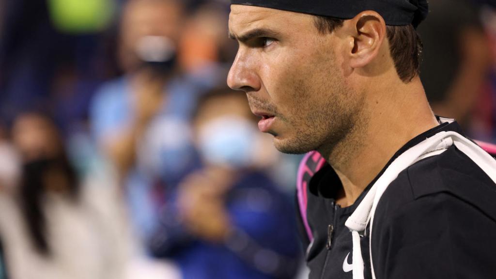 Rafa Nadal, durante la exhibición en el Mubadala World Tour.