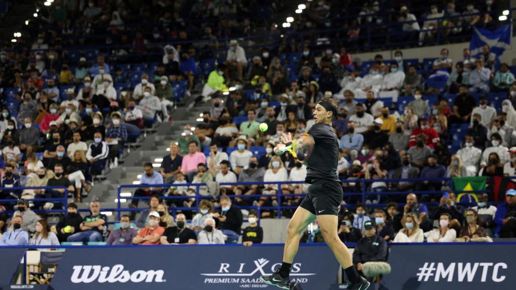 Rafa Nadal, durante la exhibición en el Mubadala World Tour.