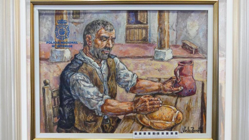 Imagen del cuadro de Vela Zanetti recuperado.