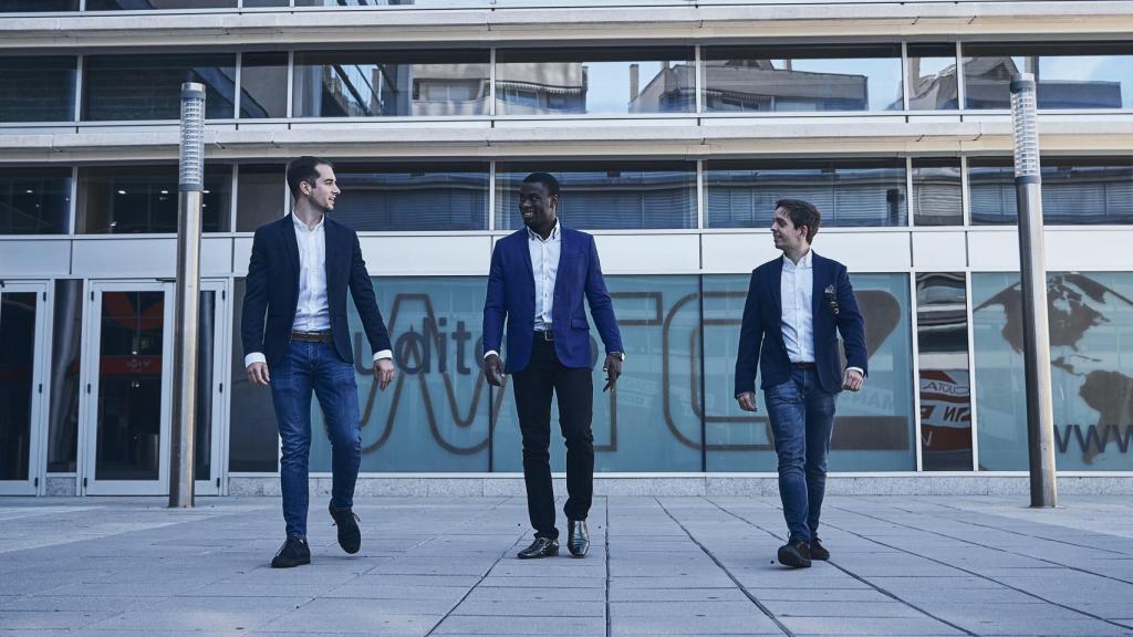 Los tres fundadores de la plataforma Erasmus Play; David Casanova, Smith Donkor y Manuel Herrero. FOTO: Amaury Cabrera.