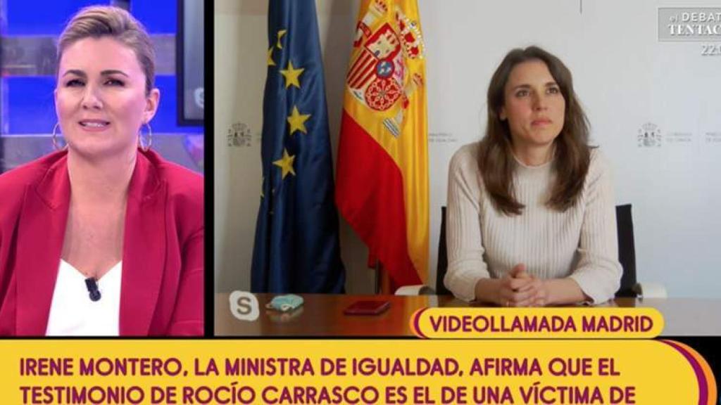 La intervención de la ministra Irene Montero en el programa 'Sálvame'.
