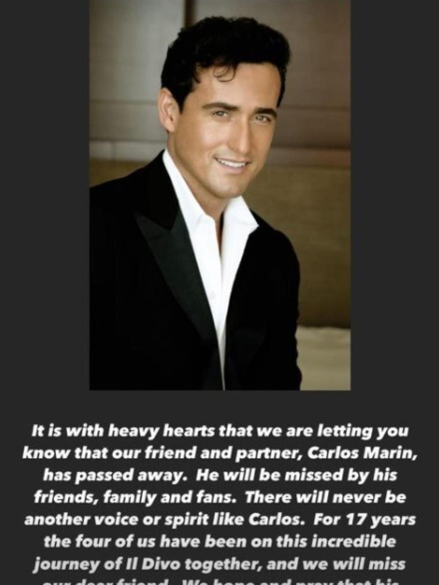 Il Divo llora la muerte de Carlos Marín.