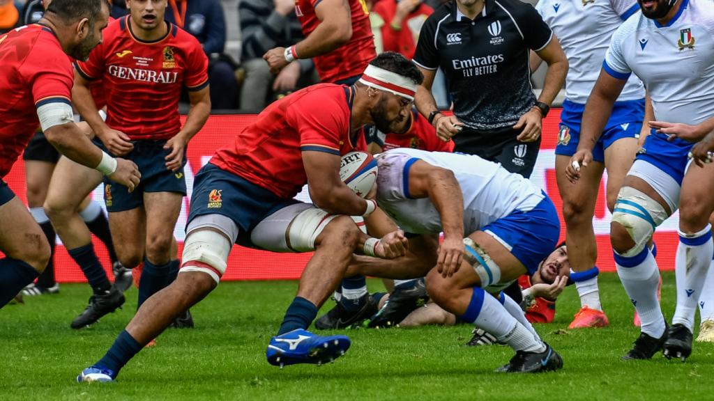 Kawa Leauma, con la selección española de rugby