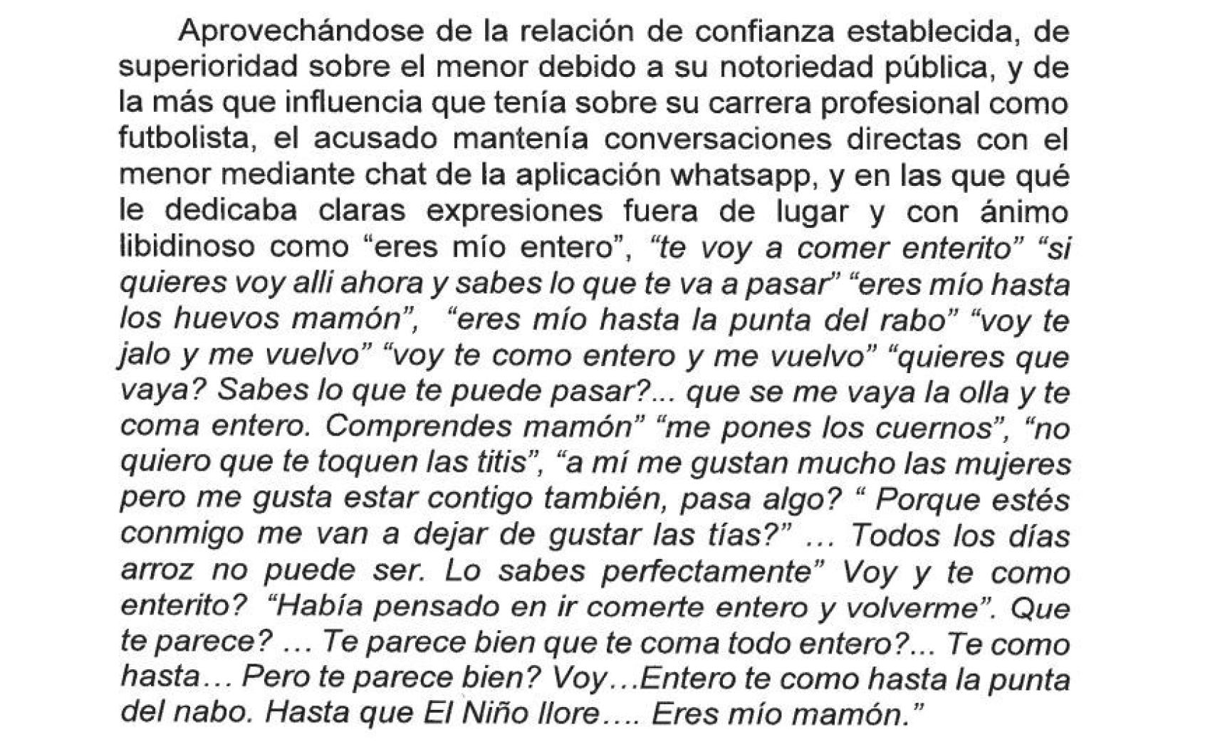 Extracto del escrito de acusación contra Pedro Cortés. EE