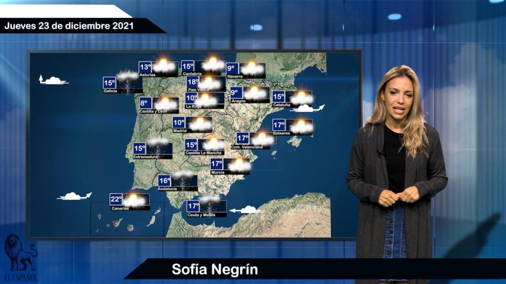 El tiempo del jueves 23 de diciembre.