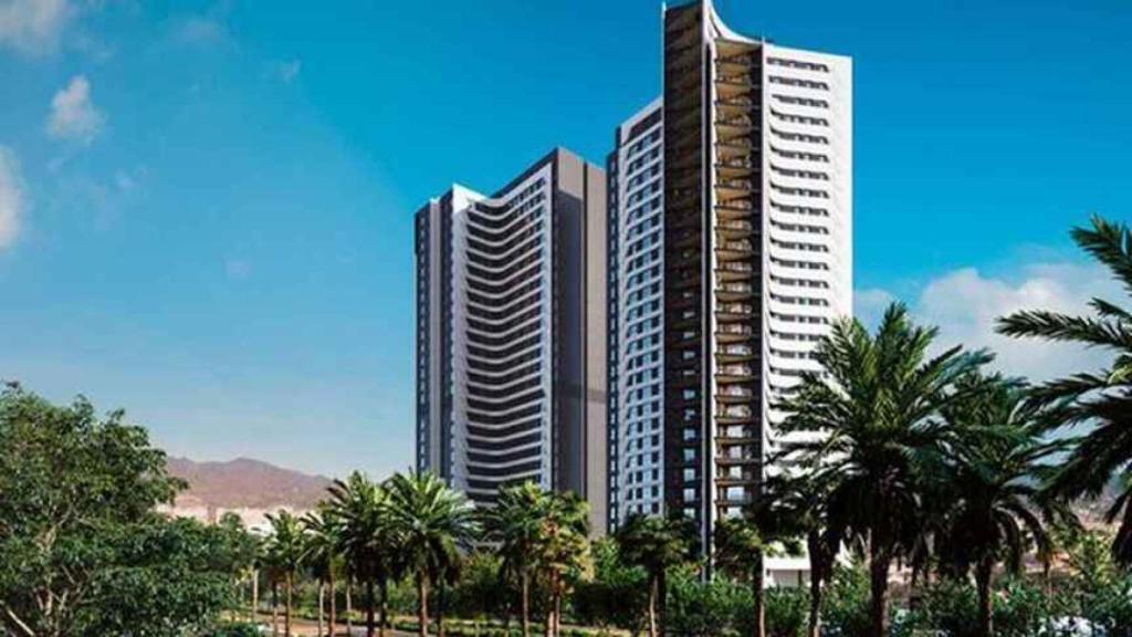 Infografía de las dos torres de Martiricos, en Málaga.