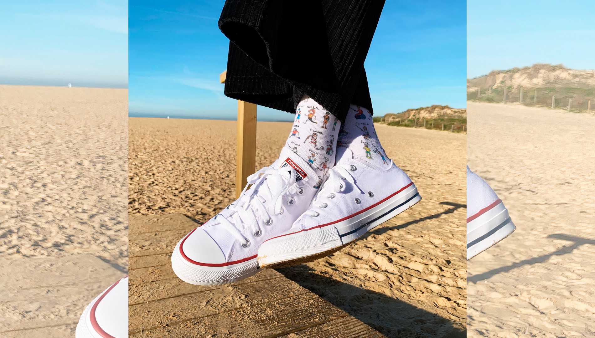 Calcetines diseñados por los alumnos del IES de Mos.