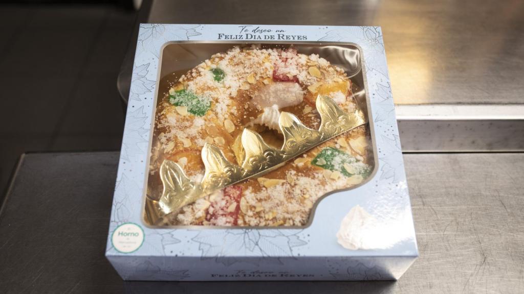 El roscón de Reyes relleno de nata de Mercadona.