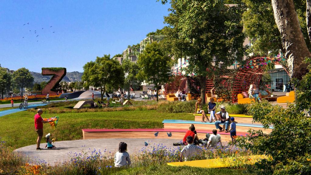 El barrio proyectado apuesta por las zonas de estancia.