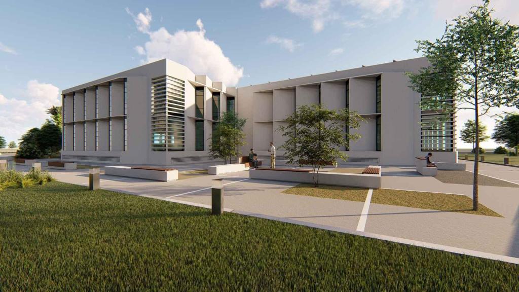 Diseño de Salvador Moreno Peralta para uno de los edificios de oficinas en el PTA de Málaga.