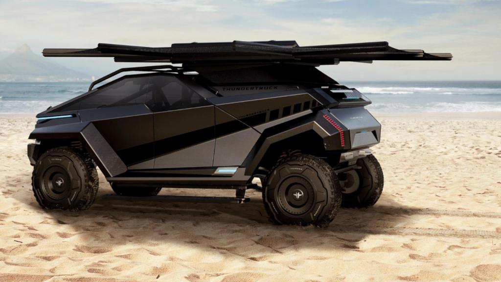 Así es el nuevo todoterreno eléctrico con el techo solar plegado.