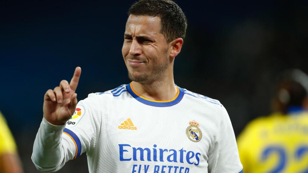 Eden Hazard, en un partido del Real Madrid de la temporada 2021/2022