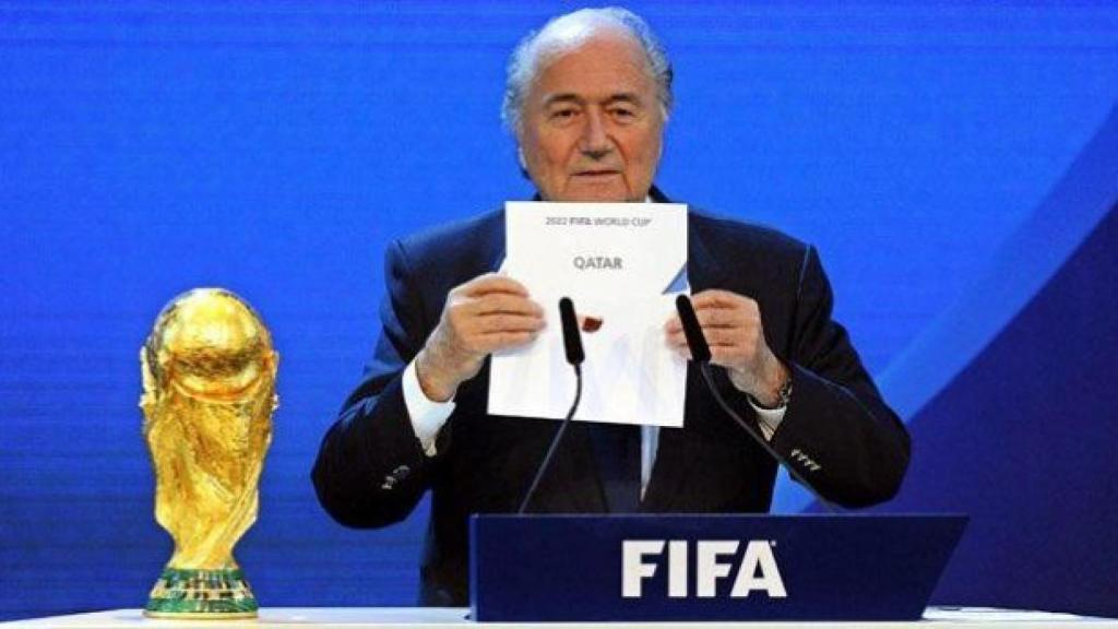 Joseph Blatter en el momento en el que se anunció a Qatar como sede mundialista