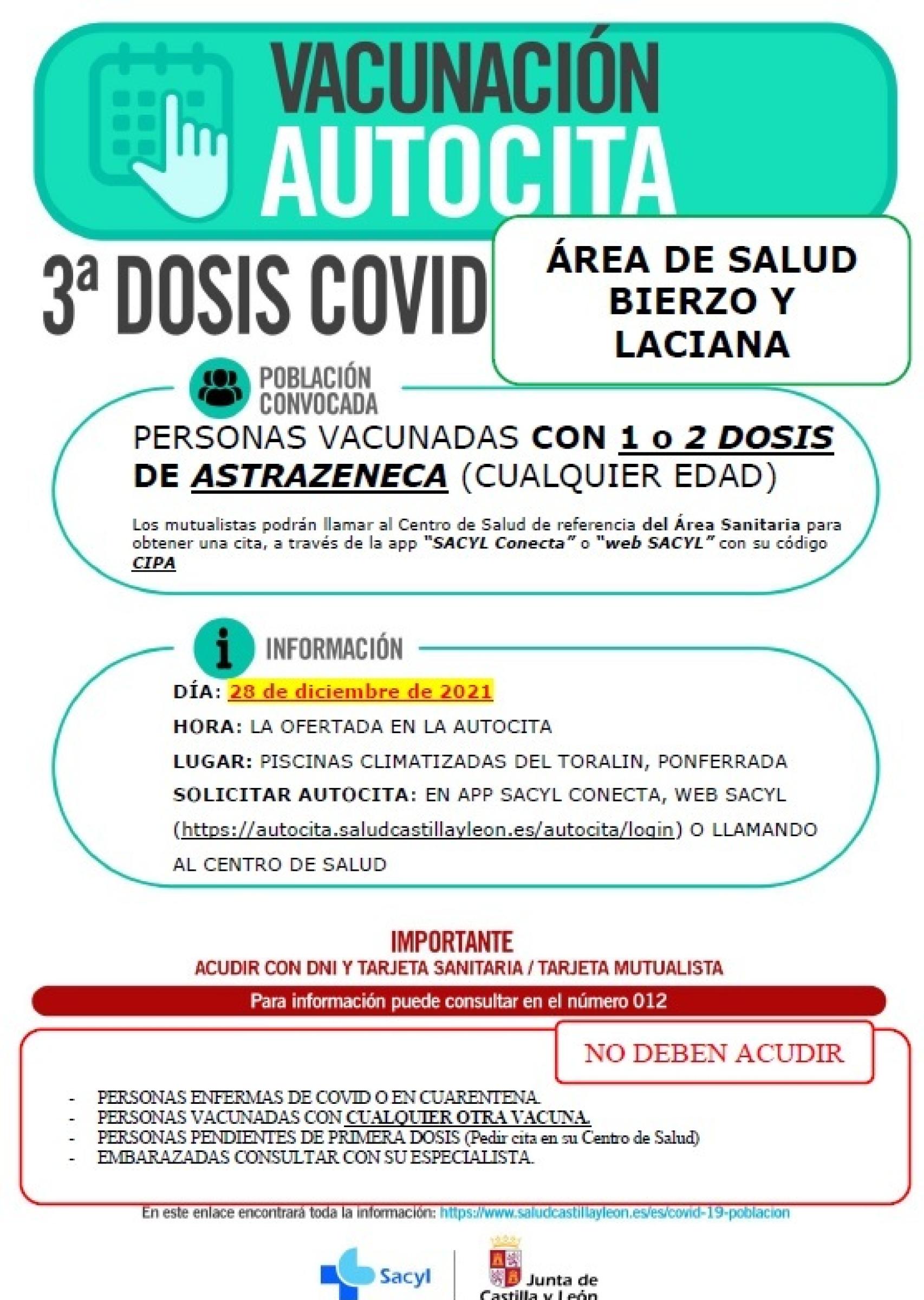 Autocita tercera dosis El Bierzo