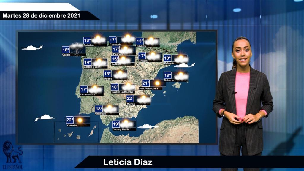 El tiempo del martes 28 de diciembre.