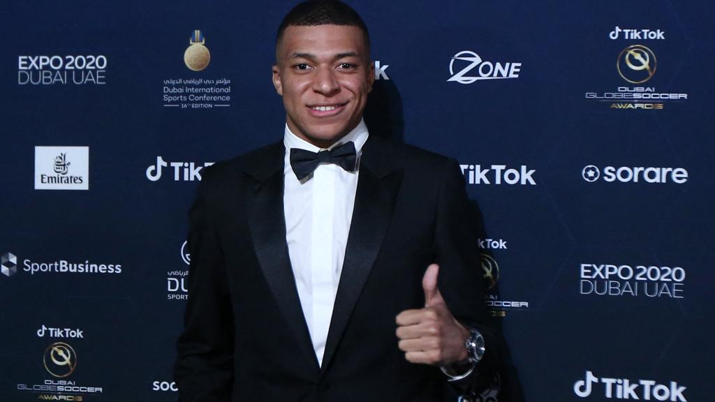 Kylian Mbappé, en la gala de los Globe Soccer Awards 2021