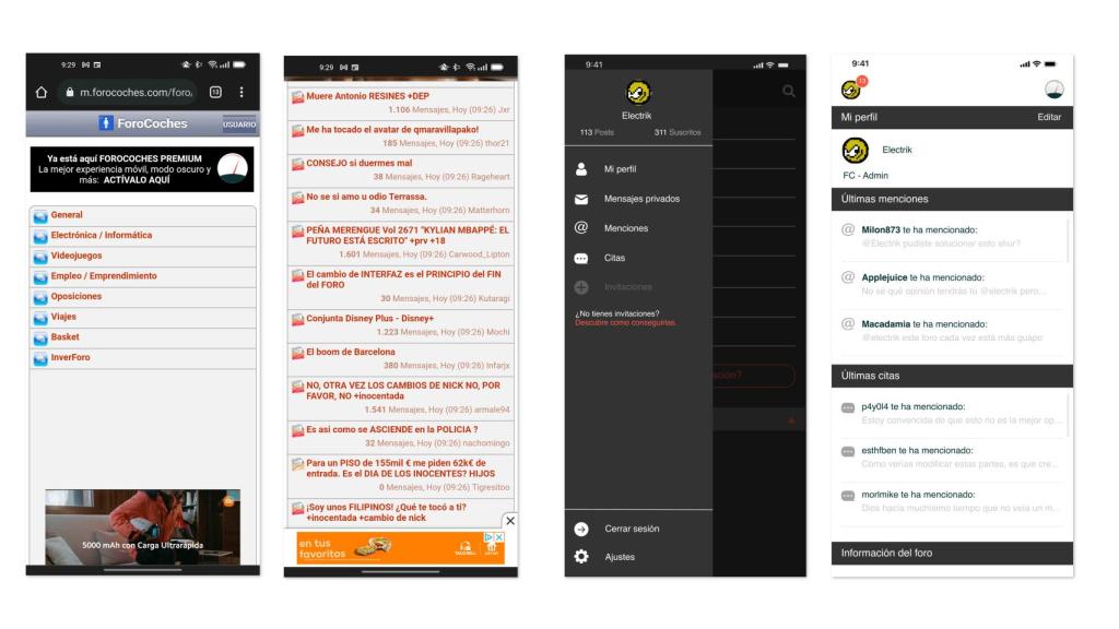 Diseño clásico (izq) y el nuevo diseño (dch)
