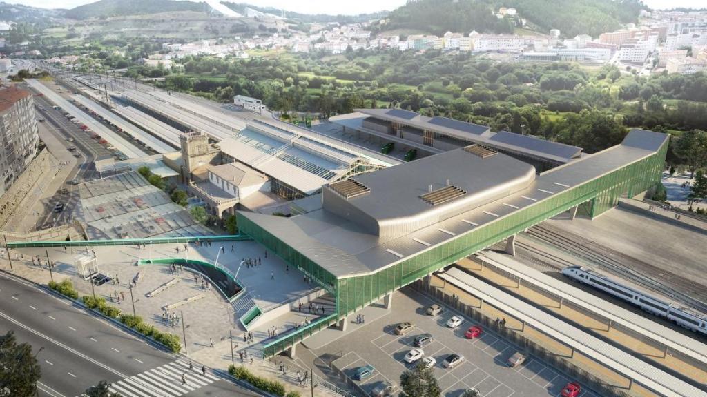 Nuevo edificio de viajeros proyectado en la estación de Santiago de Compostela.