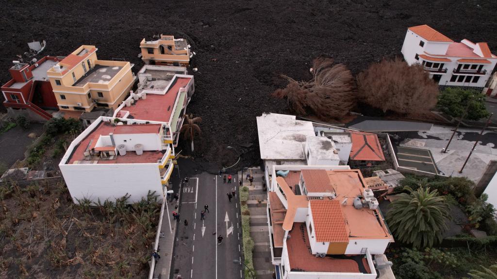 El barrio de La Laguna, en La Palma, donde han comenzado los trabajos de reconstrucción.