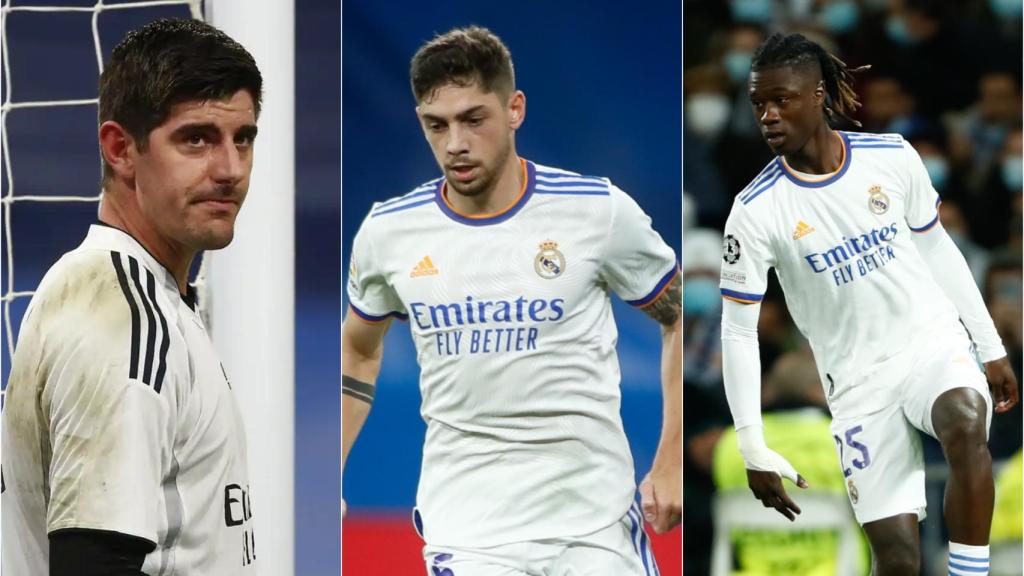 Courtois, Fede Valverde y Camavinga en un fotomontaje