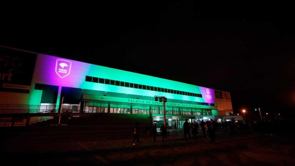 El Martín Carpena con una iluminación especial para los partidos de BCL del Unicaja.