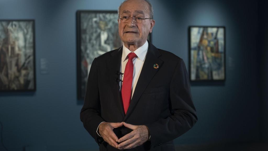 El alcalde de Málaga, Francisco de la Torre, durante su mensaje de Año Nuevo.