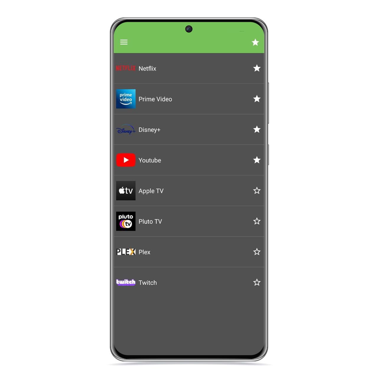Servicios favoritos de mando en Android