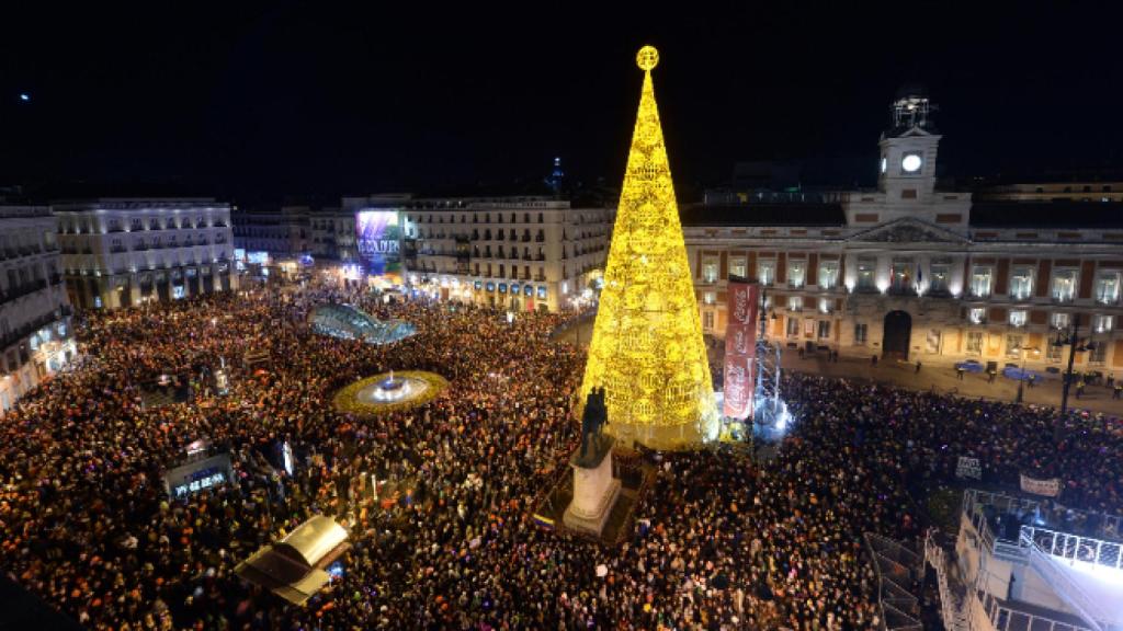 Las campanadas en la Puerta del Sol.