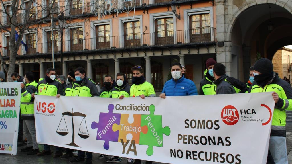 Concentración de trabajadores de Nertus. Foto: UGT