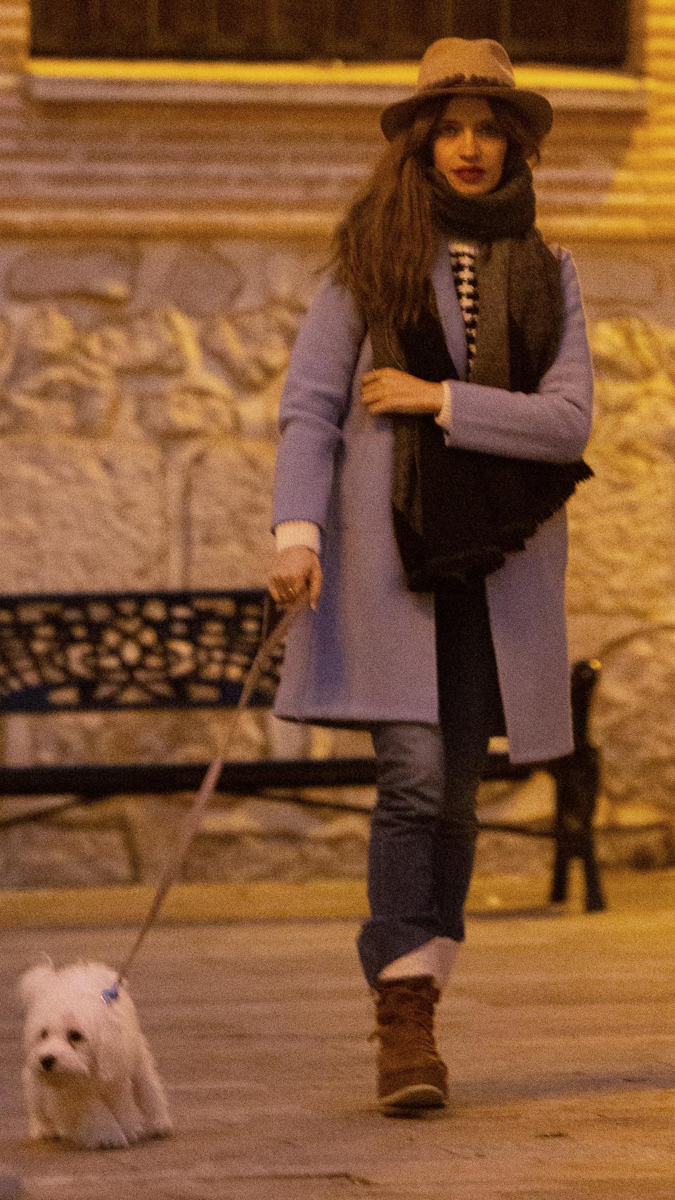 Sara Carbonero durante una visita a su pueblo, Corral de Almaguer, en diciembre de 2019.