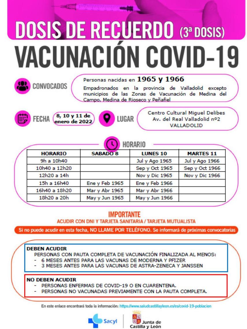 Cartel de vacunación de tercera dosis