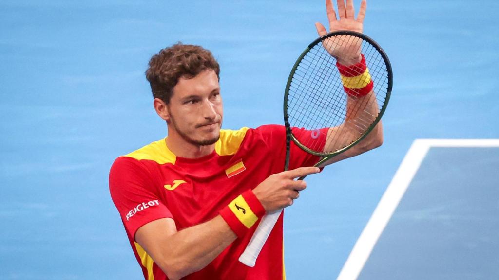 Pablo Carreño celebra una victoria durante la ATP Cup