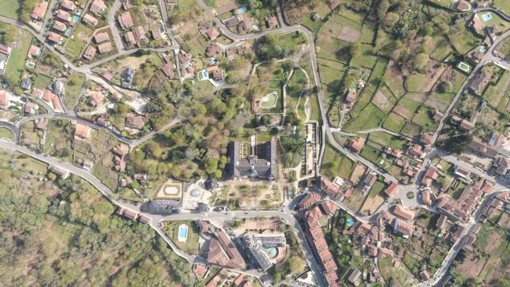 Mondariz-Balneario a vista de pájaro.