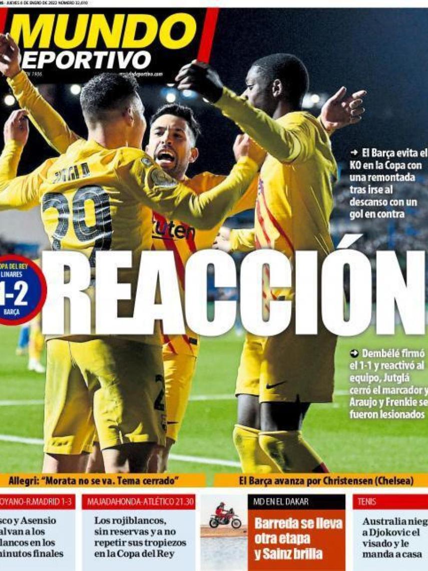 La portada del diario Mundo Deportivo (06/01/2022)