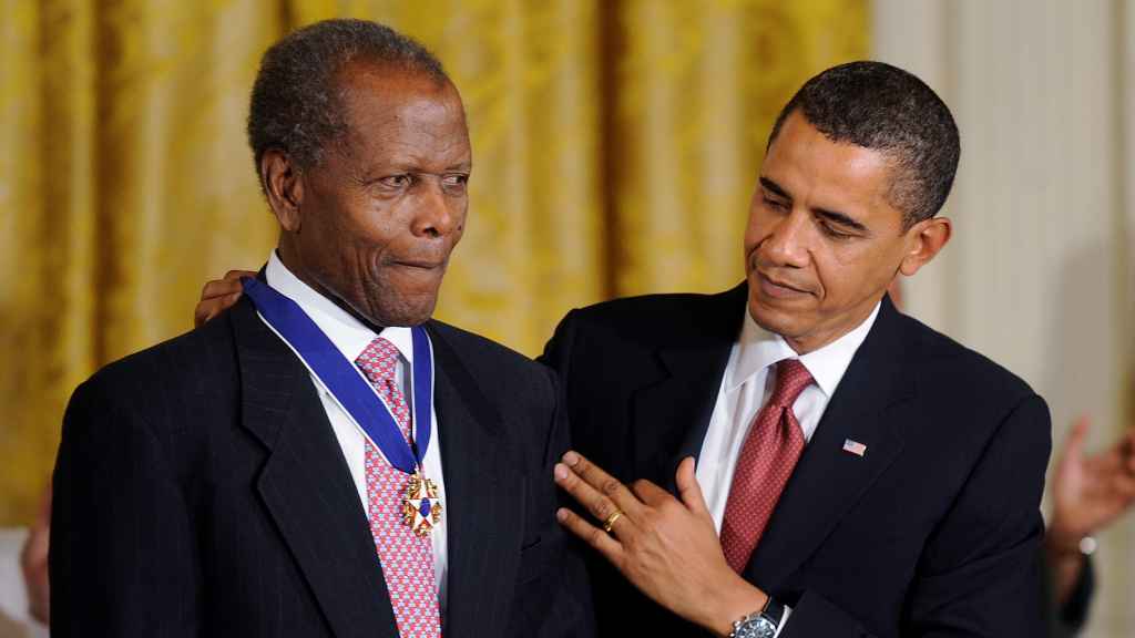 Sidney Poitier con Barack Obama.
