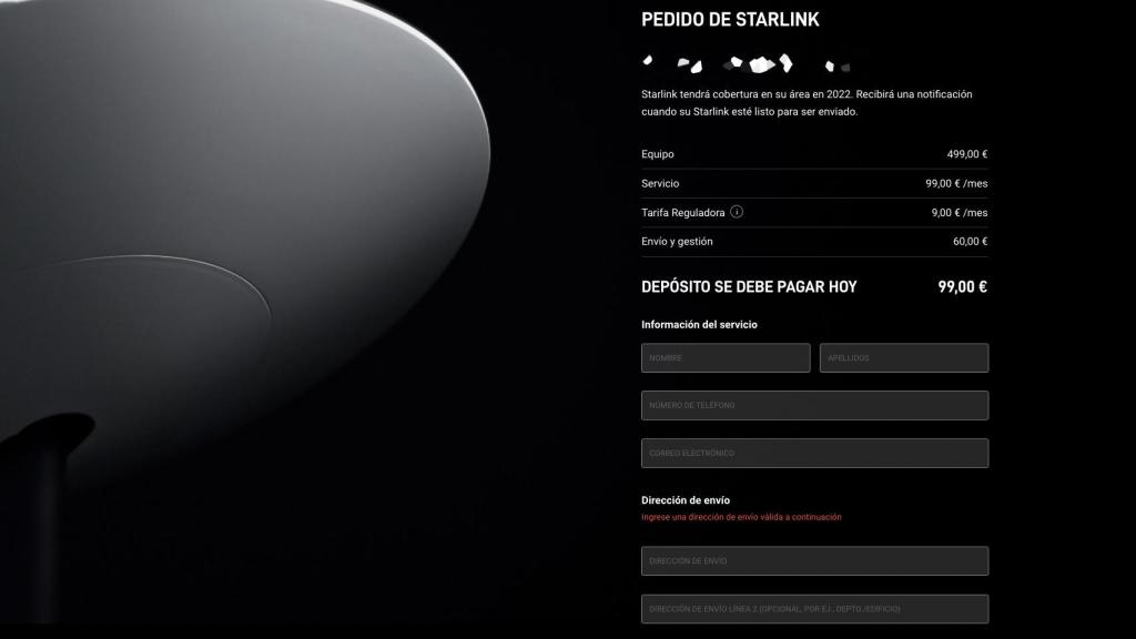 Starlink y su tarifa.