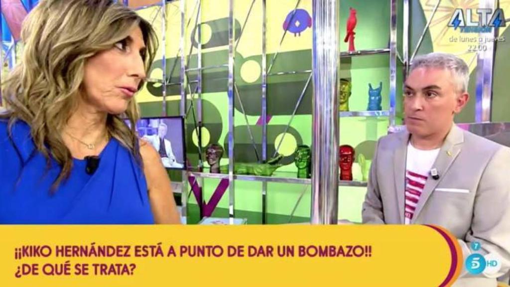 Paz Padilla junto a Kiko Hernández momentos antes de dar uno de sus clásicos 'bombazos'.