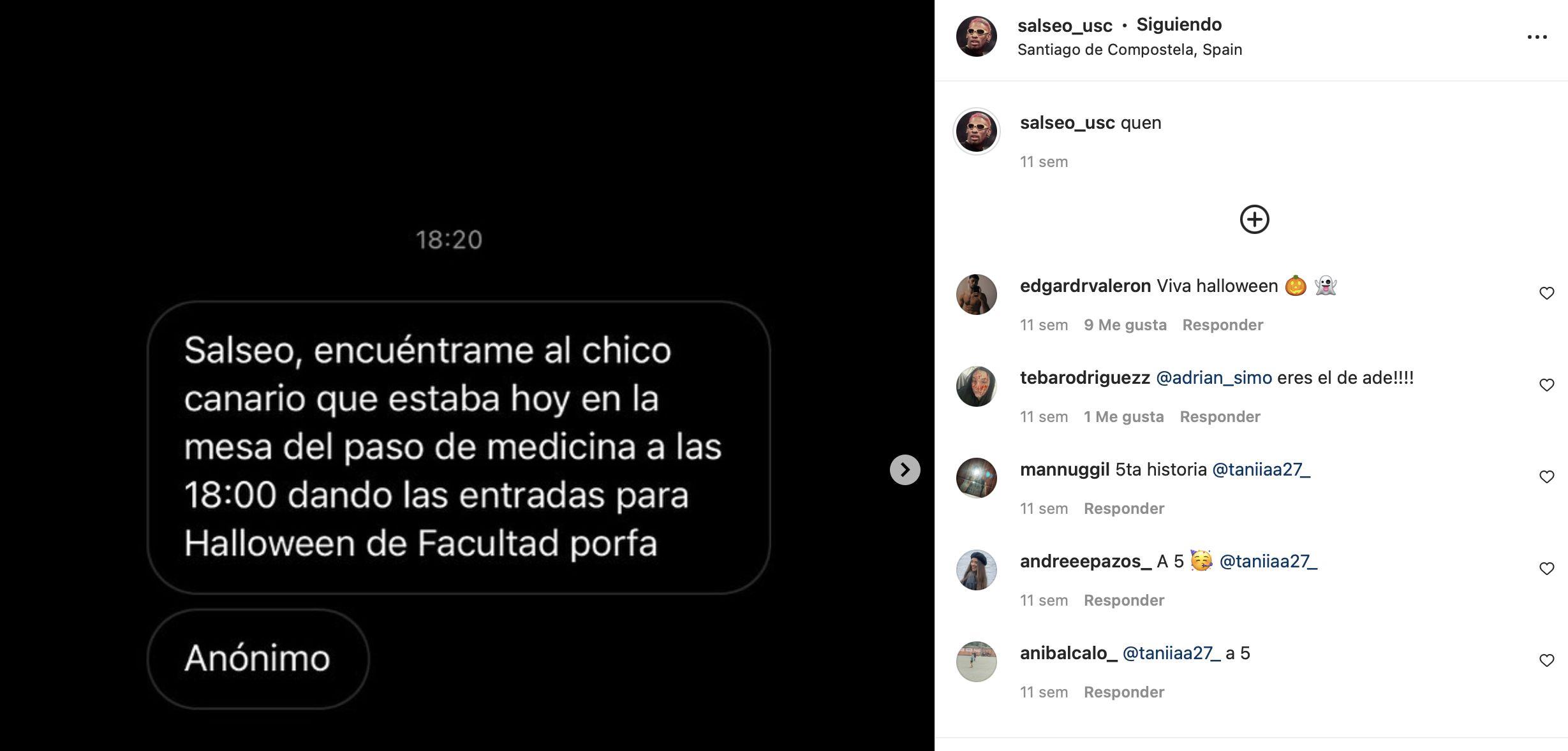 Mensajes anónimos que llegan a la cuenta de @Salseo_usc.